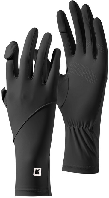 Amiss 機能感 涼感防曬手套, 黑色