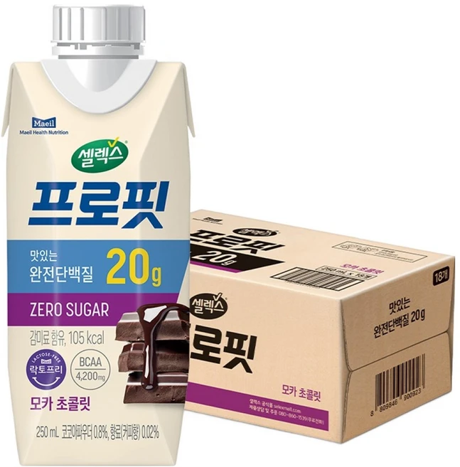 셀렉스 프로핏 모카 초콜릿, 250ml, 18개 - 쿠팡