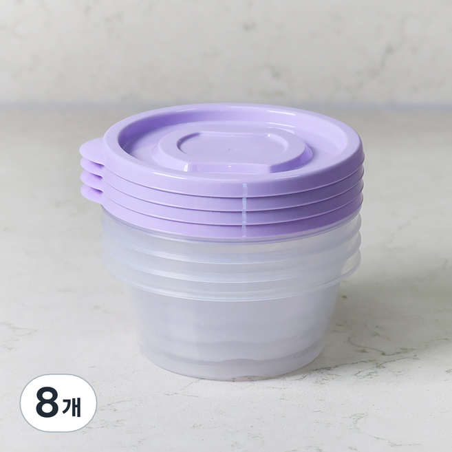롯데이라이프 이라이프 튼튼간편 보관용기 원형, 8개, 190ml