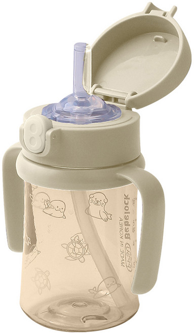 베베락 국내 제조 아이와 PPSU 원터치 빨대컵, 210ml, 1개, 크림