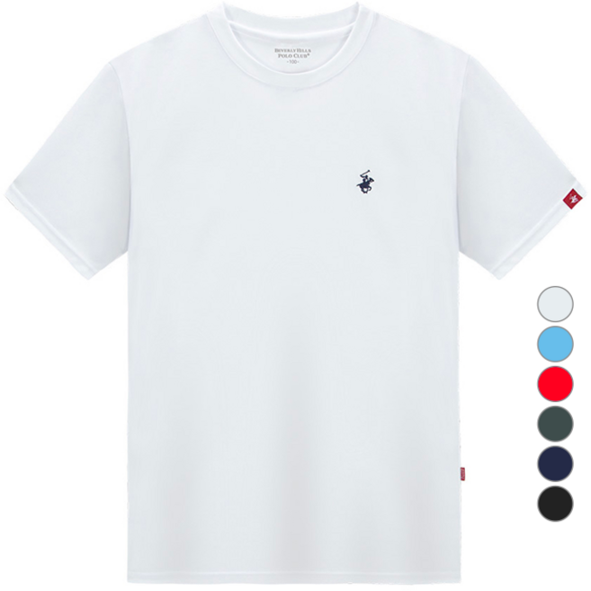 BEVERLY HILLS POLO CLUB 比佛利保羅 男女通用 涼感 透氣 Ice Cool-ever 小標誌 短袖 T恤 CPW0T05, 白色