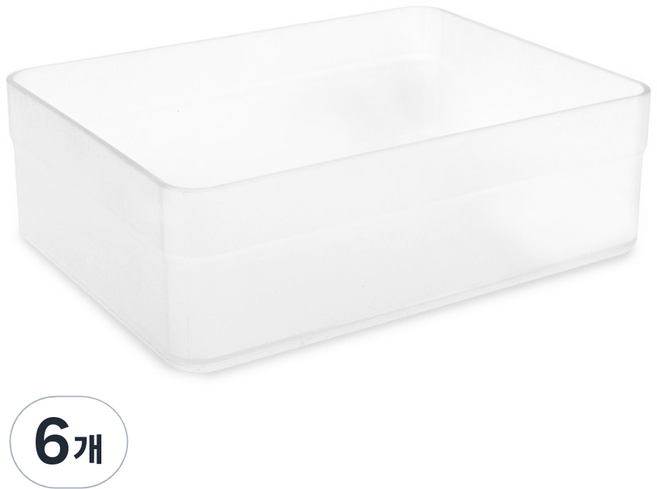 플라팜 컴팩트 다용도 수납함 3호, 화이트, 6개