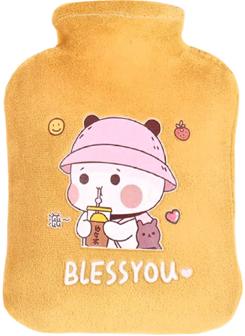 拍平方 毛絨熱水袋 500ml PVC+短毛絨, 1個
