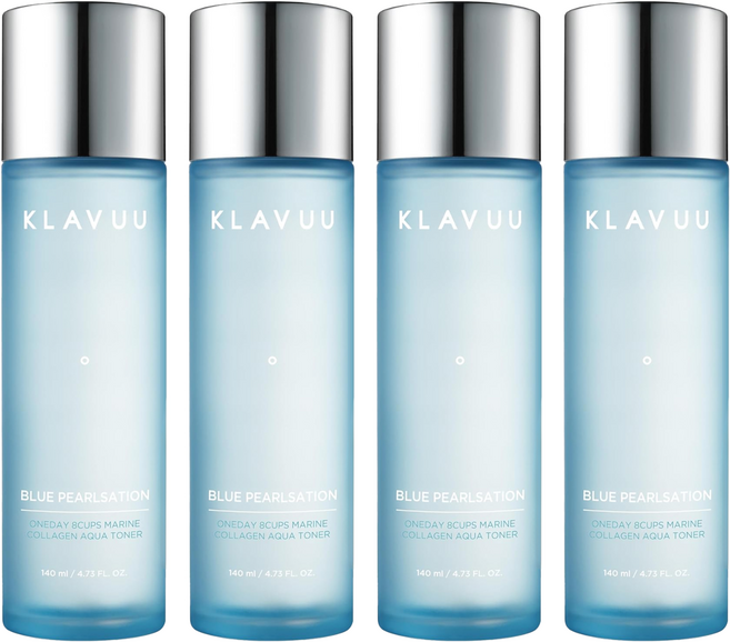KLAVUU 克拉優 藍珍珠 八杯海洋膠原水潤爽膚水, 140ml, 4瓶