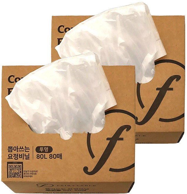 FAIRYTABLE 抽取式精靈塑膠袋 80入, 2盒, 80L