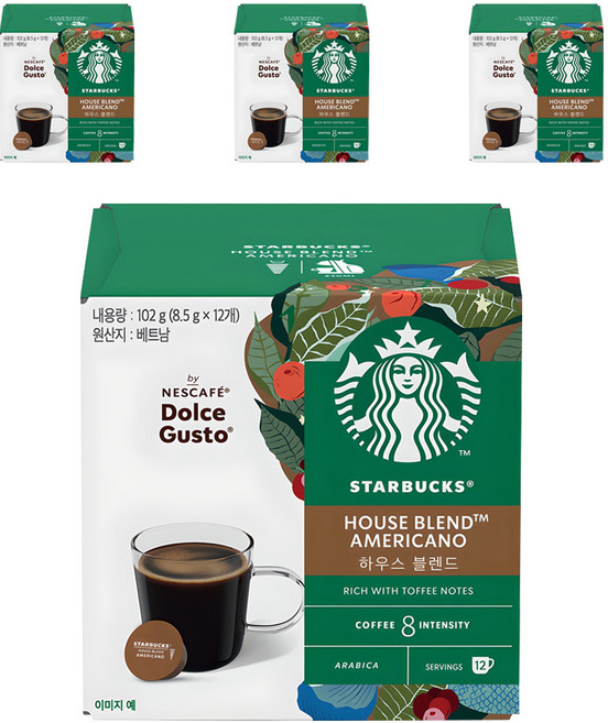 스타벅스 하우스 블렌드 캡슐커피, 8.5g, 12개입, 4개