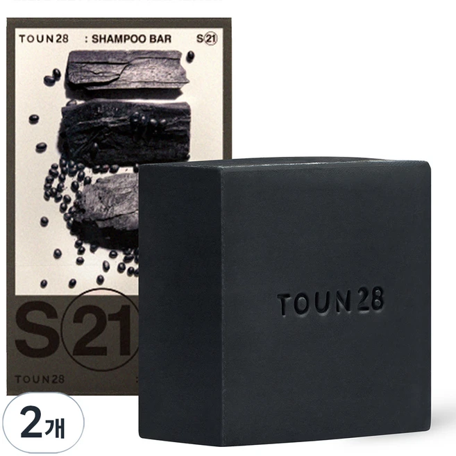 톤28 S21 샴푸바 참숯, 100g, 2개 - 쿠팡
