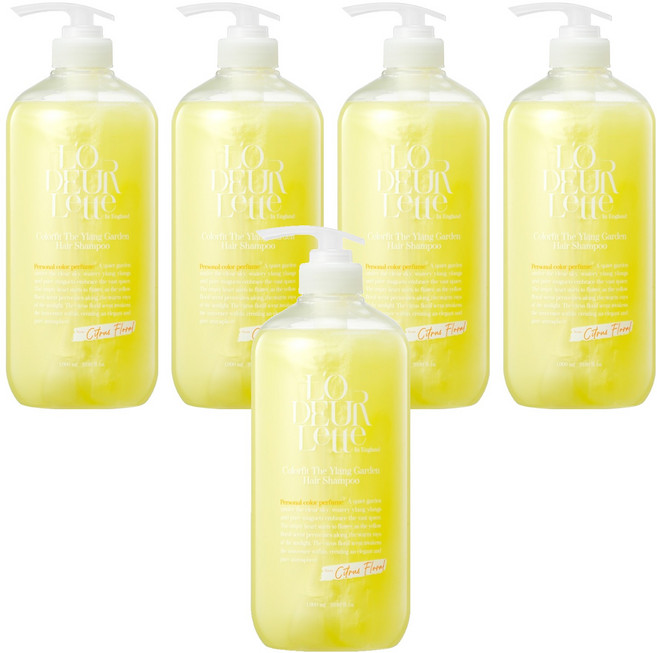 로더렛 인 잉글랜드 컬러 핏 더 일랑 가든 헤어샴푸 시트러스 플로러향, 1L, 5개