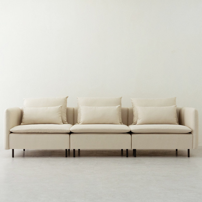 동서가구 모디프 패브릭 4인용 소파 방문설치, 라이트 베이지