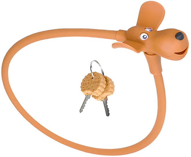 可愛小狗單車鎖, 咖啡色, 1個