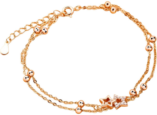 BEOURGUEST 女性層次星星簡約手鍊