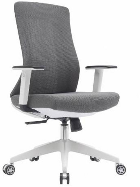 E-home Vortex 2.0 旋流白框中背半網扶手人體工學電腦椅 LX606A-gry, 灰色