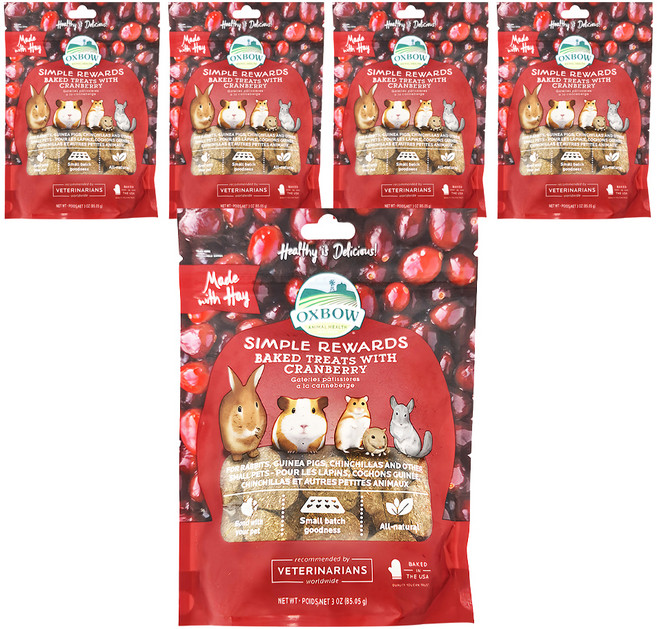 OXBOW 輕食美味系列 蔓越莓牧草, 85g, 5包