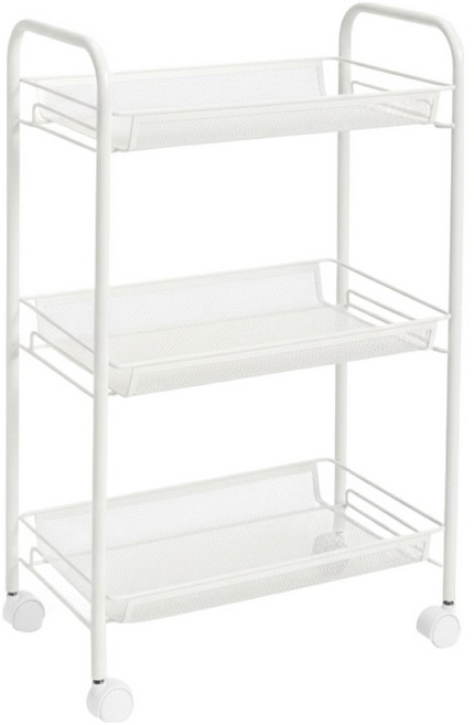 Pleno 移動式零食收納架 3層, 1個, 白色