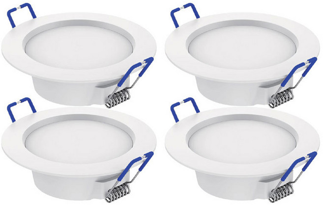 루미트론 다운라이트 플리커프리 매입등 3인치 5W, 전구색 노란빛, 4개