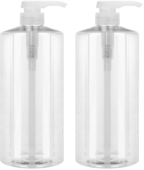 병도매닷컴 AC1000 투명 주방 디스펜서 범프 투명마개 공병, 1L, 2개