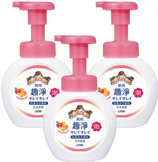 LION 獅王 趣淨 洗手慕斯 清新果香, 250ml, 3件
