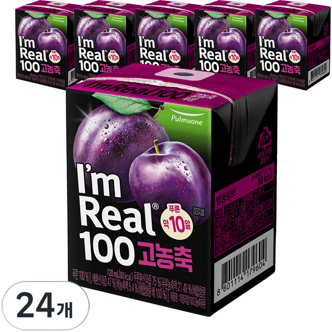 아임리얼 100 고농축 푸룬주스, 120ml, 24개