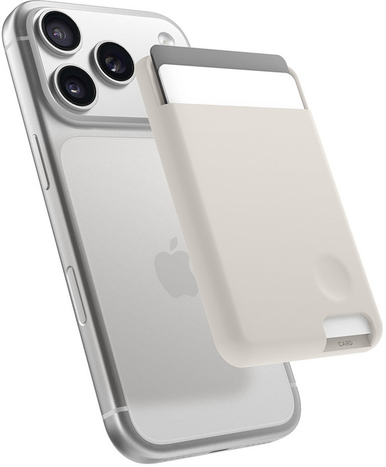 엘라고 맥세이프 실리콘 카드지갑 휴대폰 케이스, 스톤, 1개