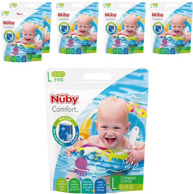 Nuby 游泳褲型尿布 男童, 18片, L