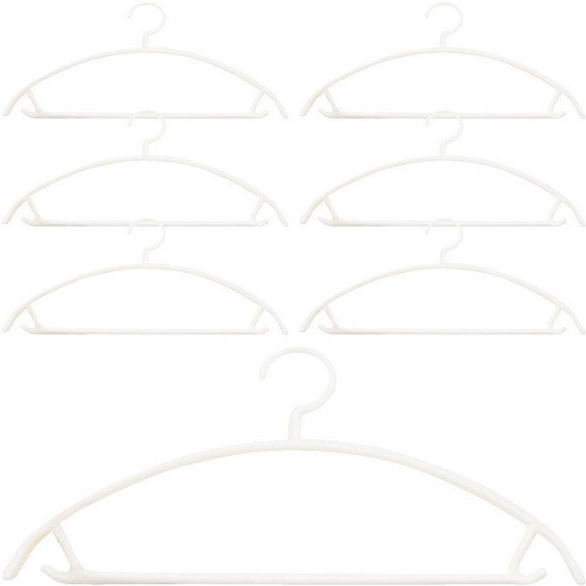 Axis 艾克思 居家達人乾溼兩用順肩無痕防滑塑膠衣架, 白色, 1組