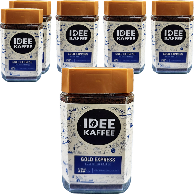IDEE KAFFEE 金牌即溶咖啡 低刺激性, 100g, 1罐, 6罐
