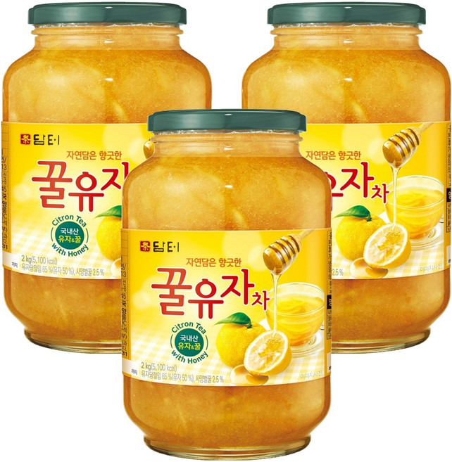 담터 꿀유자차, 2kg, 3개, 1개입