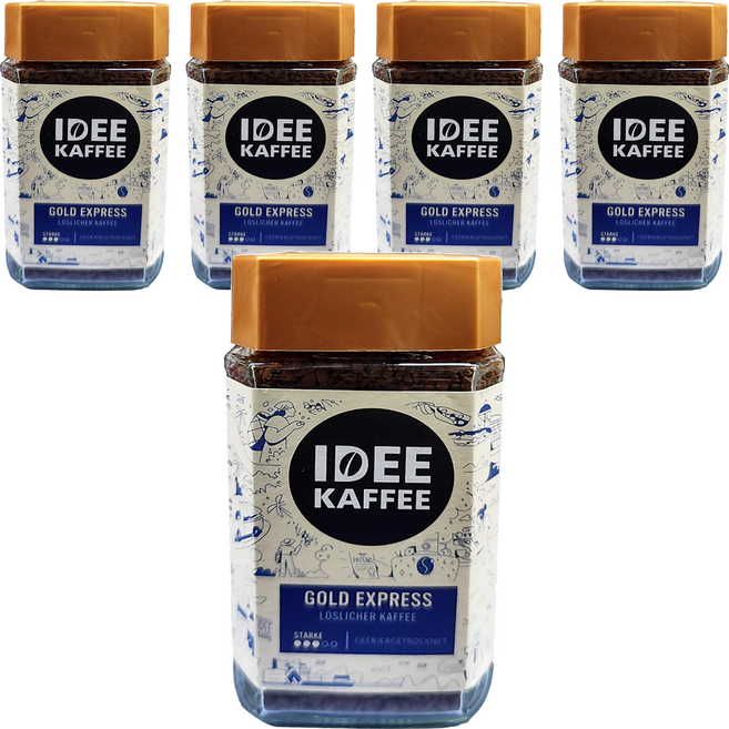 IDEE KAFFEE 金牌即溶咖啡 低刺激性, 100g, 1罐, 5罐