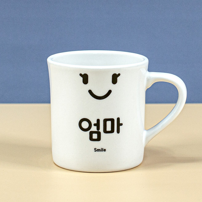 해피정코리아 스마일 패밀리 머그 엄마 370ml, 화이트, 1개
