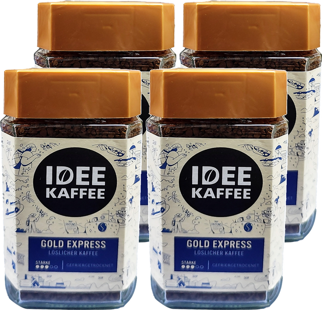 IDEE KAFFEE 金牌即溶咖啡 低刺激性, 100g, 1罐, 4罐