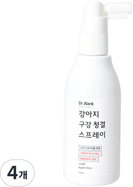 닥터블랭크 강아지 구강 청결 스프레이 사과향, 120ml, 4개