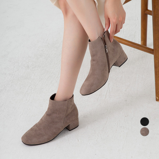 afinar 女款麂皮厚底踝靴 4公分