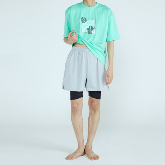 솔레일 남성용 사일 베이직 반바지 일체형 5부 워터레깅스