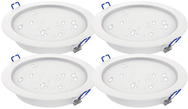 루미트론 다운라이트 플리커프리 매입등 6인치 15W 방습형, 백색 아이보리빛, 4개