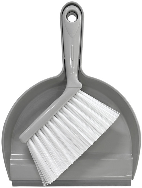 솔앤소울 미니 빗자루 + 쓰레받기 세트, 1세트, 그레이