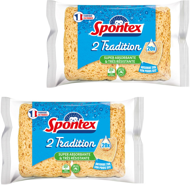 스폰텍스 드라이 셀룰로스 스펀지 2 트레디션 수세미, 2개입, 2개