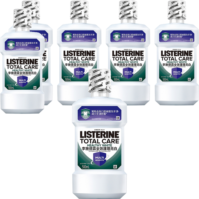LISTERINE 李施德霖 亮白漱口水, 500ml, 6瓶