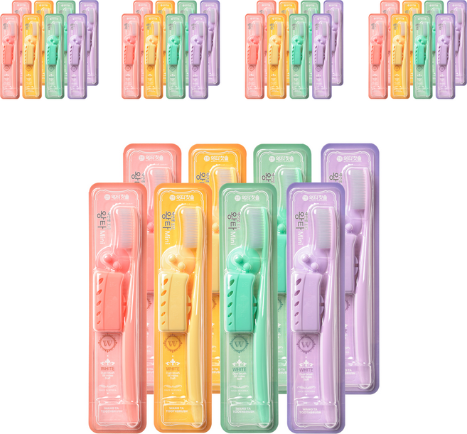 왕타 미니 베이직 칫솔 세트, 8개입, 5세트