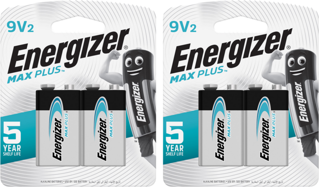 Energizer 勁量 Max Plus 9V 電池, 2個, 2入