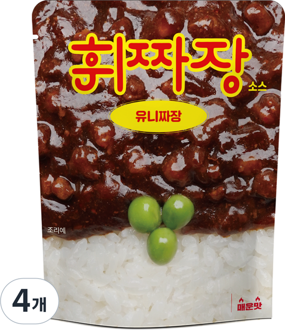휘카레 휘짜장 유니짜장 매운맛, 210g, 4개