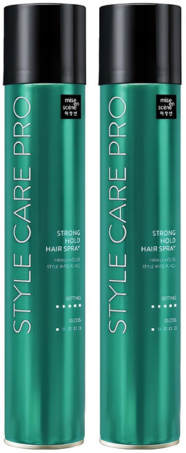 미쟝센 스타일케어 프로 스트롱홀드 헤어스프레이, 300ml, 2개