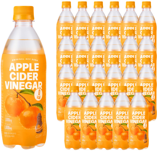 클룹 애사비소다 제주감귤 제로음료, 500ml, 24개