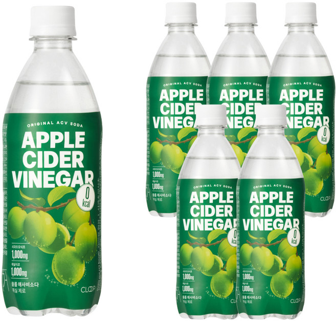 클룹 애사비소다 매실 제로 탄산음료, 500ml, 6개