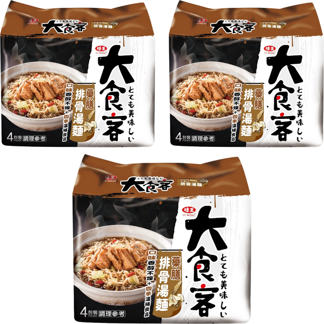 味王 大食客 藥膳排骨湯麵 92g, 12包