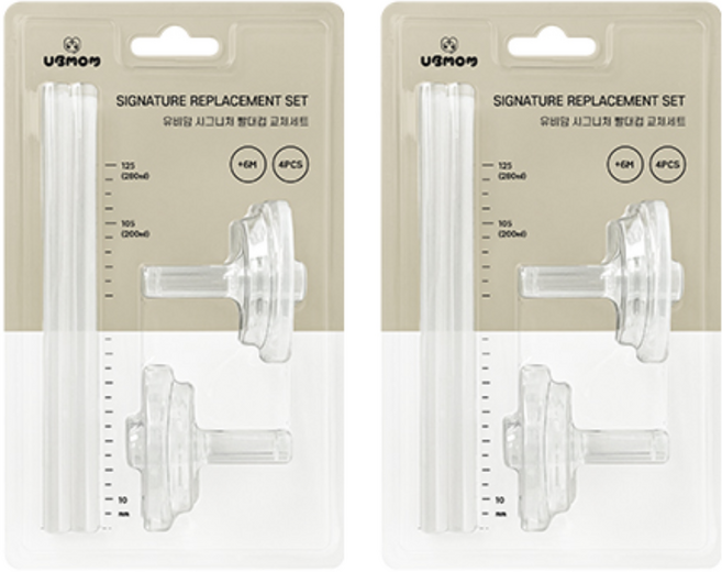 유비맘 빨대컵 교체세트, 2개, 투명