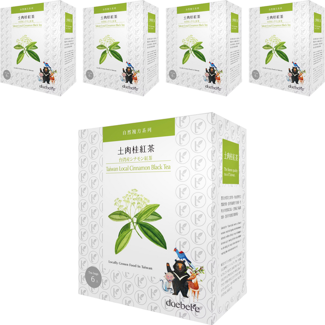 daebete 茶米茶 自然複方 土肉桂紅茶茶包, 3g, 6包, 5盒