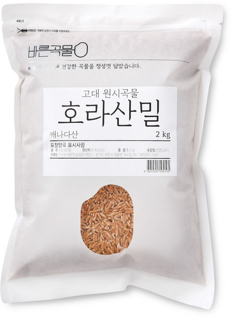 바른곡물 호라산밀 카무트 캐나다산, 2kg, 1개