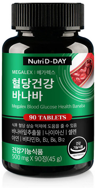 뉴트리디데이 메가렉스 혈당건강 바나바 영양제, 90정, 1개
