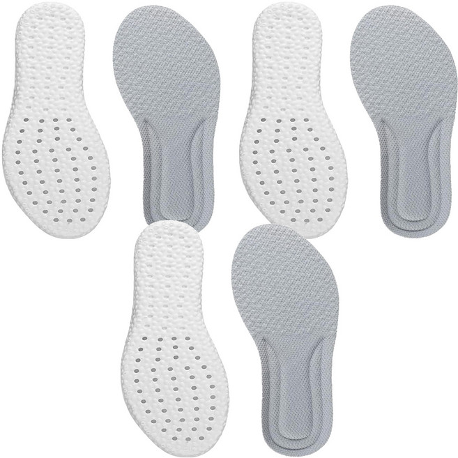 小麥購物 乳膠鞋墊 灰面白底 Y285 37g, 3雙