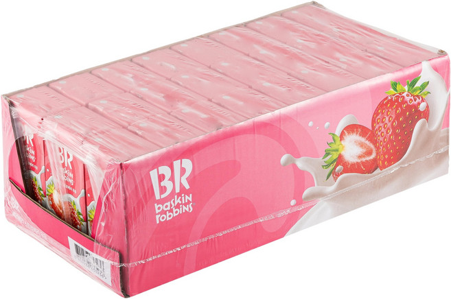 배스킨라빈스 베리베리 스트로베리 우유, 190ml, 24개